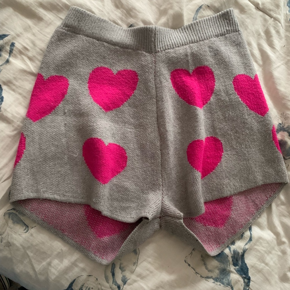 Nasty Gal Heart Fuzzy Lounge Shorts - Picture 1 of 3